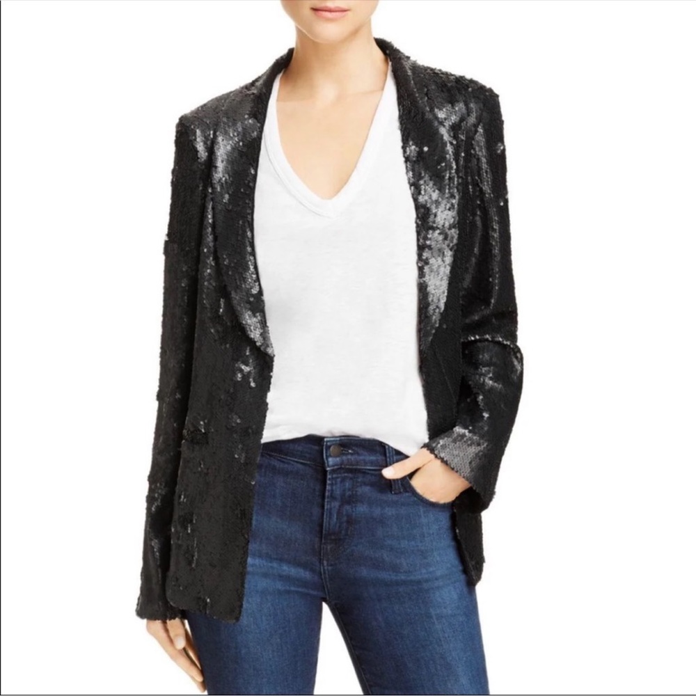 Aqua sequin blazer can fit small